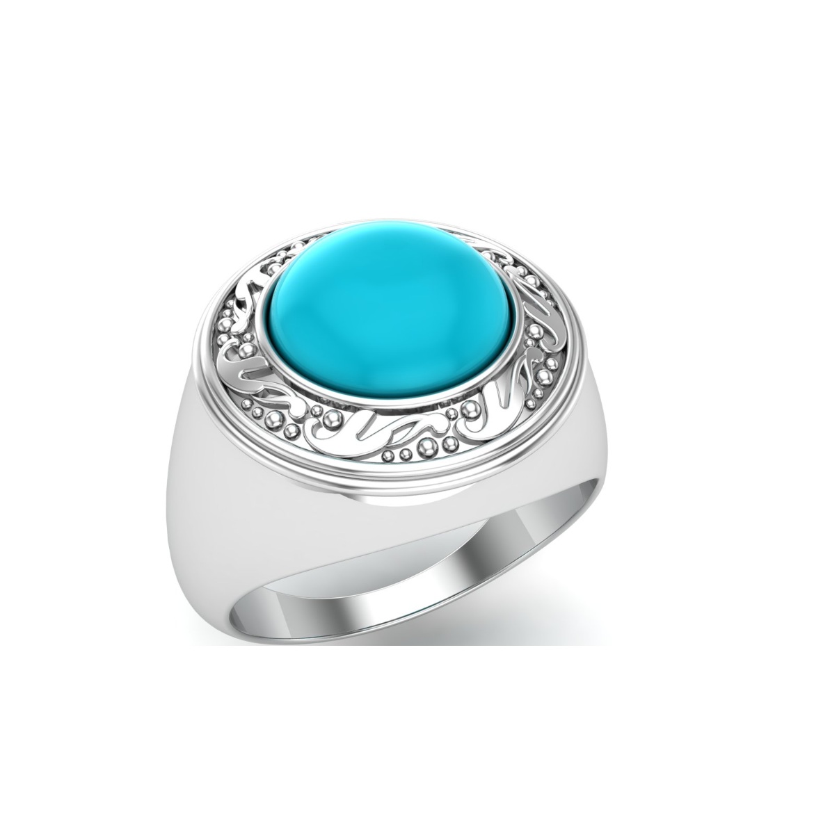 Bague turquoise argent Pelosa chevaliere